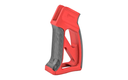 Picture of Fortis Manufacturing, Inc. Torque, Pistol Grip, with Carbon Fiber, Fits AR Rifles, Anodized Red Finish TOR-PG-CF-RED