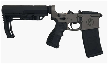 Picture of FOSTECH COMPLETE LOWER RECEIVER MULTI CALIBER ECHO SPORT TRIGGER MINIMALIST STOCK TUNGSTEN FOSG6100TUN4140