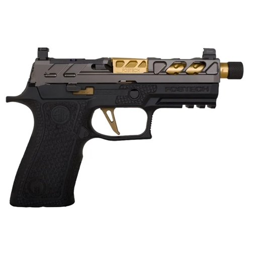 Picture of FOSTECH DRONE PREDATOR HGA 9MM 3.9IN THRD BLK BBL GRAY SLIDE BLACK FRAME BLK SIG PERF FCU 2-17RD 10900B9BTB