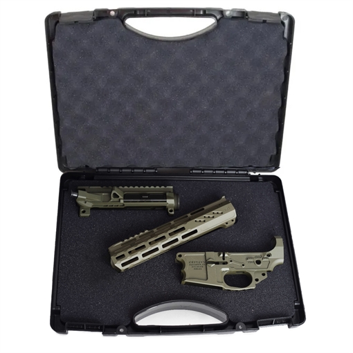 Picture of FOSTECH STEALTH BUILDERS KIT STRIPPED UPPER LOWER AND MACH-2 10IN RAIL MATCHED SET OD GREEN 10062GR FST10062GR