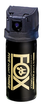 Picture of Fox Labs Legacy Five Point Three 15 1/2 Second Bursts Cone Spray Range 152 ft 1.50 oz Black Spray Features Invisible UV Dye 152FTMDB