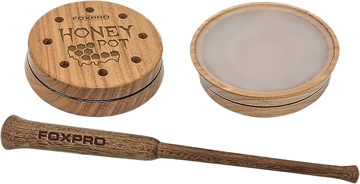 Picture of Foxpro Honey Pot Friction Call Turkey Sounds Attracts Turkeys Natural Honey Locust Wood/Crystal HPCRYSTAL