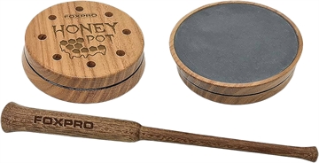 Picture of Foxpro Honey Pot Friction Call Attracts Turkeys, Natural Honey Locust Wood/Slate HPSLATE