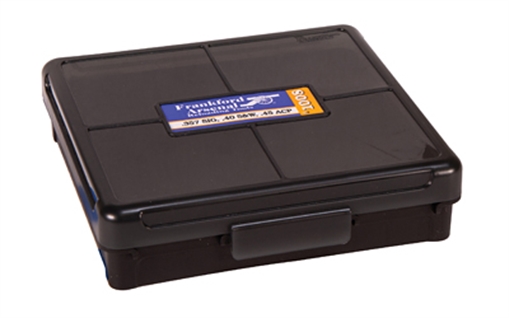 Picture of Frankford Arsenal Hinge-Top Ammo Box, 1008, 100 Rounds, Fits 10MM, 40S&W and 45ACP, Smoke Gray, Plastic 1083798