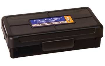 Picture of Frankford Arsenal Hinge-Top Ammo Box, 508, 50 Rounds, Fits 10MM, 40S&W and 45ACP, Smoke Gray, Plastic 1083792