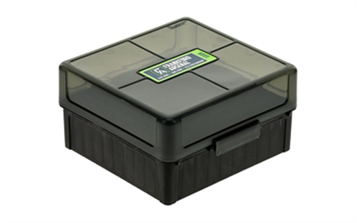 Picture of Frankford Arsenal Hinge-Top Ammo Box, 1009, 100 Rounds, Fits 22-250 Remington, 243 Winchester, 308 Winchester and 7mm-08, Smoke Gray, Plastic 1083801