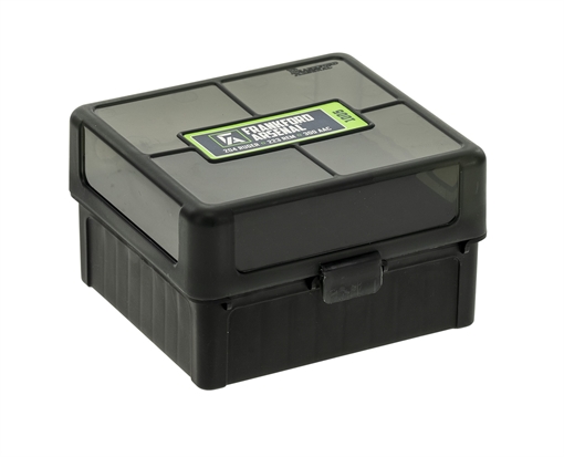 Picture of Frankford Arsenal Hinge-Top Ammo Box, 1005, 100 Rounds, Fits 17 Remington, .222 Remington and .223 Remington, Smoke Gray, Plastic 1083799
