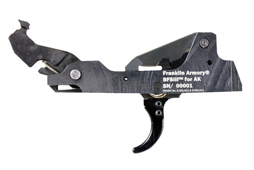 Picture of Franklin Armory BFSIII AK9-C1 Binary Firing System III Trigger - For 9mm AK firearms | Curved Trigger 03-50002-BLK