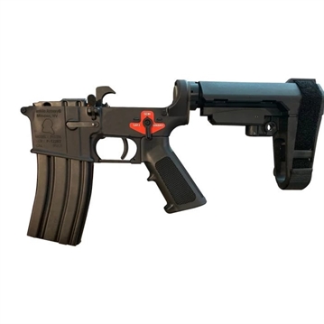 Picture of Franklin Armory BFSIII Equipped PISTOL Complete AR15 Lower Receiver - Black | Installed AR-ESSENTIALS Binary Trigger | SBA3 Brace 00-30050-BLK