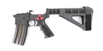 Picture of Franklin Armory BFSIII Equipped PISTOL Complete AR15 Lower Receiver - Black Installed AR-ESSENTIALS Binary Trigger SBM4 Brace 00-30043-BLK