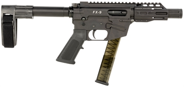 Picture of FREEDOM ORDNANCE FX-9 9mm Luger 31+1 4" Black Nitride Steel Barrel, M-LOK Handguards, Black Anodized Aluminum Picatinny Rail Receiver, Black SB Mini Brace, AR15 Grip FX9P4SBM