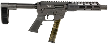 Picture of FREEDOM ORDNANCE FX-9 9mm Luger 31+1 8" Black Nitride Steel Barrel, M-LOK Handguards, Black Anodized Aluminum Picatinny Rail Receiver, Black SB Mini Brace, AR15 Grip FX9P8SBM