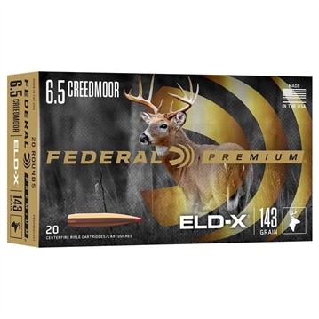 Picture of Federal Federal Premium, Extremely Low Drag eXpanding, 6.5 Creedmoor, 143 Grain, Polymer Tip, 20 Round Box P65CRDELDX1
