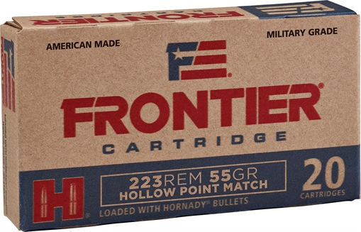 Picture of Frontier Cartridge Military Grade Centerfire Rifle 223Rem 55gr Hollow Point Match 20 Per Box/25 Case FR140