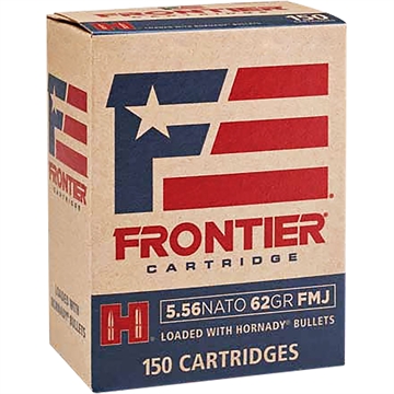Picture of Frontier Cartridge Military Grade Centerfire Rifle 5.56x45mmNATO 62gr Full Metal Jacket 150 Per Box/8 Case FR2615