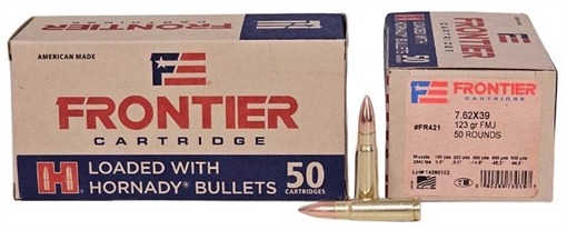Picture of Hornady Frontier Rifle Ammunition 7.62x39 123gr FMJ 2340 fps 50/ct FR421