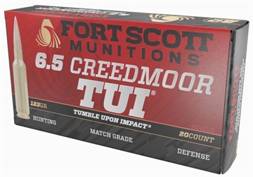 Picture of FORT SCOTT MUNITIONS LEAD FREE RIFLE AMO 6.5 CMORE 140GR TUI BRASS CASE 20RD BOX ( 10 PER CASE ) 65CM140SCV2BC 6.5CM-140-SCV2BC