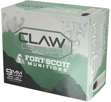 Picture of Fort Scott Munitions Claw Defense 9mm 115gr 20 Per Box/25 Case 9MM115SCVFNCD