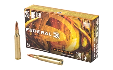Picture of Federal Federal Fusion Rifle Ammo 25-06 Rem 120 gr. Fusion Soft Point 20 rd. F2506FS1
