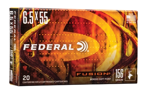 Picture of Federal Fusion, 6.5X55 Swedish, 156 Grain, Soft Point, 20 Round Box F6555FS2