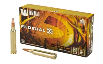 Picture of Federal Federal Fusion Rifle Ammo 7mm Rem Mag 150 gr. Fusion Soft Point 20 rd. F7RFS1