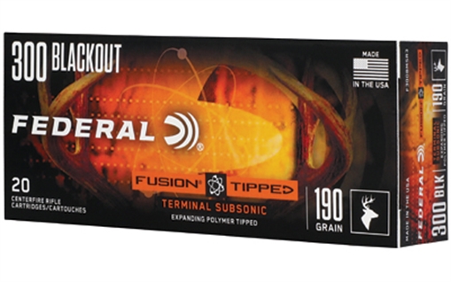 Picture of Federal Fusion 300Blackout 190gr Bonded Soft Point 20 Per Box/10 Case F300BMSR3