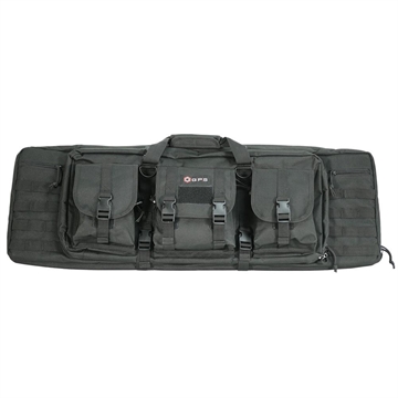Picture of GPS Bags Double Rifle Case 36" Black 600D Polyester w/ 2 Padded Pistol Sleeves MOLLE Webbing & Lockable Zippers DRC36