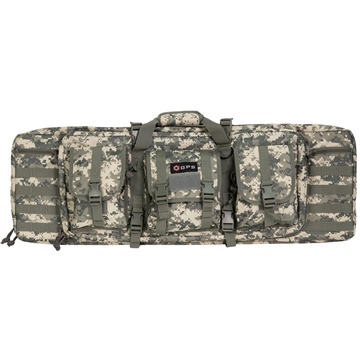 Picture of GPS Bags Double Rifle Case 36" A-TACS AU 600D Polyester w/ 2 Padded Pistol Sleeves MOLLE Webbing & Lockable Zippers DRC36ACU