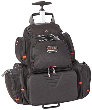Picture of GPS Bags 1711ROBP Handgunner Rolling Backpack Black 600D Polyester Holds 4 Handguns 1711ROBP GPS-1711ROBP