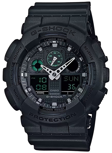 Picture of G-shock/vlc Distribution G-Shock Tactical Black Stainless Steel Bezel 145-215mm GA100MB1ACR