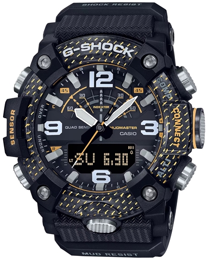 Picture of G-shock/vlc Distribution G-Shock Tactical MudMaster Keep Time Black/Yellow Size 145-215mm Features Digital Compass GGB100Y1