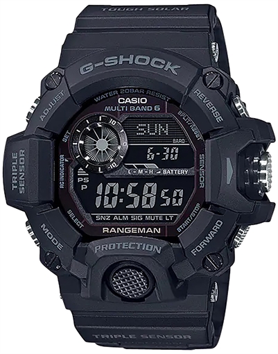 Picture of G-shock/vlc Distribution G-Shock Tactical Rangeman Keep Time Blackout Size 145-215mm Features Digital Compass GW94001B