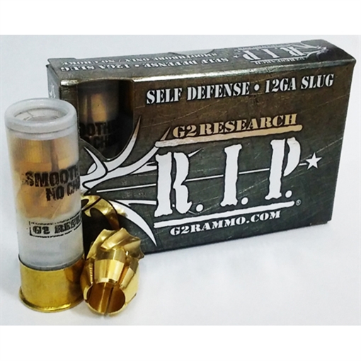 Picture of G2 Research RIP, 12 Gauge, 2.75", Lead Free, 122 Grain, Brass Slug, 5 Round Box, California Certified Nonlead Ammunition G00627