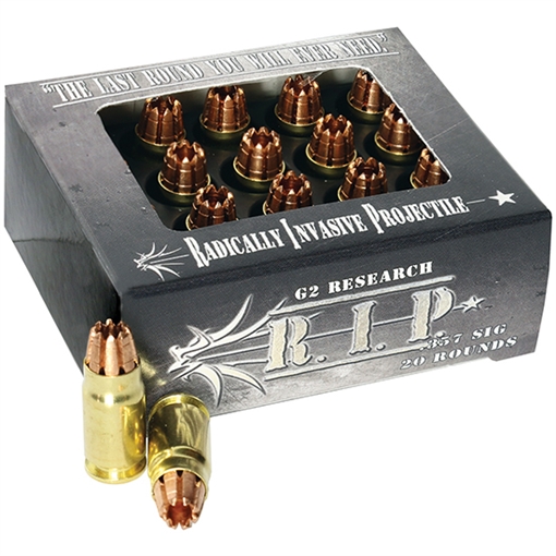 Picture of G2 RESEARCH RIP AMO 357 SIG 92GR 1340 FPS 20-RD ( 25 BOX PER CASE) G00007