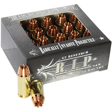 Picture of G2 Research RIP, 40 S&W, 115 Grain, Lead Free, 20 Round Box, California Certified Nonlead Ammunition G00003