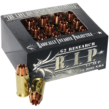 Picture of G2 Research RIP, 45ACP, 162 Grain, Lead Free, 20 Round Box, California Certified Nonlead Ammunition G00002