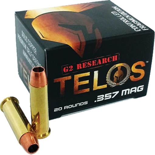Picture of G2 Research Telos, 357 Magnum, 105 Grain, Lead Free, 20 Round Box, California Certified Nonlead Ammunition G00626 851412006261