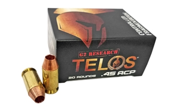 Picture of G2 Research Telos, 45ACP, 160 Grain, Lead Free, 20 Round Box, California Certified Nonlead Ammunition G00629
