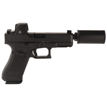 Picture of G45 V Hush Puppy Kit 9mm 17rd Magazine (3) Slide lock Vortex Defender Enclosed  Black Threaded 4.52" Barrel w/HUSH Puppy Suppressor PV4550203HUSHBLK