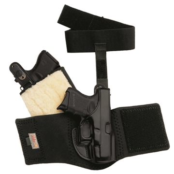 Picture of Galco Ankle Glove Size Fits Ankles up to 13" Black Leather Hook & Loop Compatible w/Sig P365/P365 SAS/Glock 42 Right Hand AG600B