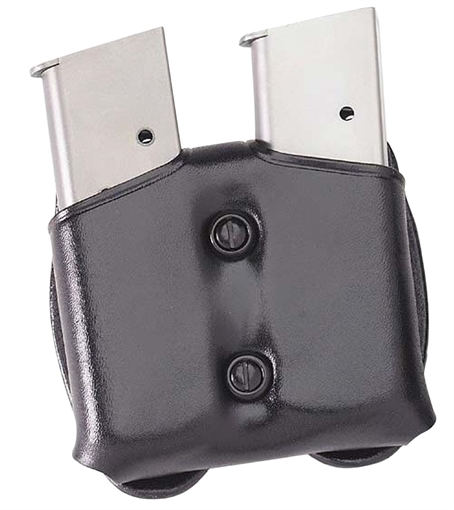Picture of Galco CDM Mag Carrier Double Black Leather Belt Loop Belts 1.50-1.75" Wide Compatible w/ Taurus PT140 Ambidextrous Hand CDM22B
