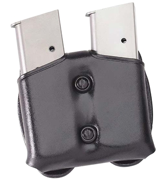 Picture of Galco CDM Mag Carrier Double Black Leather Belt Loop Belts 1.50-1.75" Wide Compatible w/ Taurus PT140 Ambidextrous Hand CDM22B