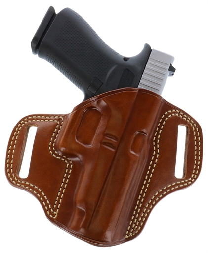 Picture of Galco Combat Master OWB Tan Leather Belt Slide Compatible w/ Glock 19/Glock 23 Gen2-5/CZ P-10C Belt 1.75" Wide Right Hand CM226