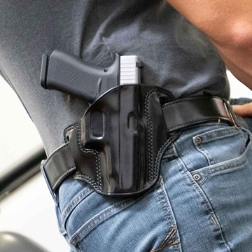 Picture of Galco Combat Master OWB Black Leather Belt Slide Fits Springfield Hellcat Pro Right Hand CM876B