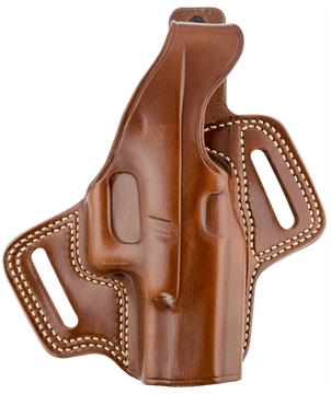 Picture of Galco Fletch OWB Tan Leather Belt Slide Compatible w/Glock 19 Gen1-5/19X/23 Gen2-5/32/45 Belt Up to 1.75" Wide Right Hand FL226