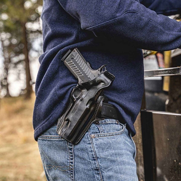 Picture of Galco Fletch OWB Black Leather Belt Slide Fits Sig P365 Right Hand FL838RB