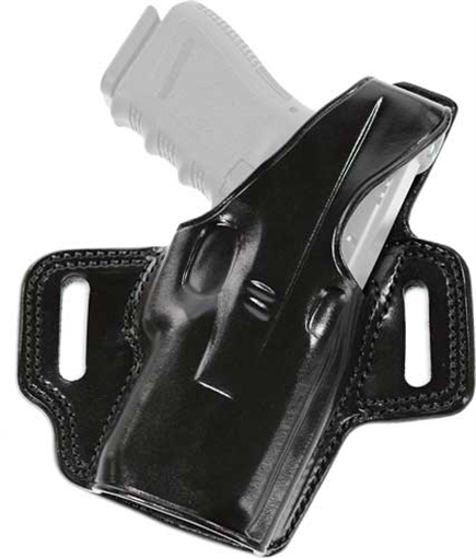 Picture of Galco Fletch OWB Black Leather Belt Slide Compatible w/Glock 19 Gen1-5/19X/23 Gen2-5/32/45 Belt Up to 1.75" Wide Right Hand FL226B