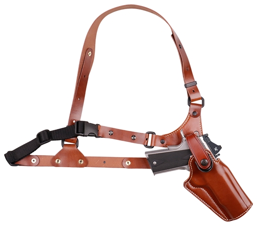 Picture of Galco Great Alaskan Chest Holster Fits Chest Up To 54" Tan Leather Shoulder/Torso Strap Fits Springfield XDM Elite Right Hand GA880R