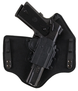 Picture of Galco KingTuk Deluxe IWB Black Kydex/Leather Compatible w/Glock 20/21/29/30 UniClip Mount Right Hand KT228B