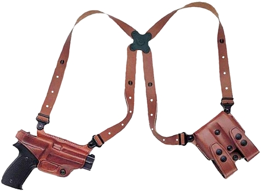 Picture of Galco Miami Classic Shoulder System Shoulder Fits Chest Up To 56" Black Leather Fits Kahr Arms Right Hand MC290B